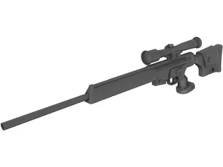 PSG-1 Sniper Rifle 3D Model preview