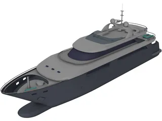 Superyacht 3D Model preview