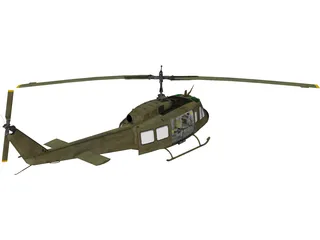 UH-1H Marines (Vietnam) 3D Model preview