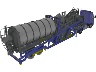Mobile Concrete Batching Plant Mixer Unit Mobile 3D Model preview