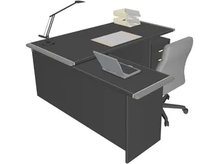 Full Desk Set 3D Model preview