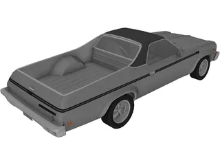Chevrolet El Camino (1973) 3D Model preview