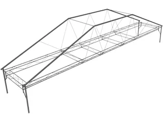 Fink Truss Bridge 3D Model preview