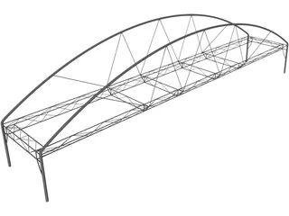 Arched Fink Truss Bridge 3D Model preview