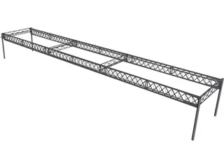 Truss Girder Bridge 3D Model preview