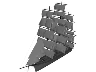 Bulk Carrier Cargo Vessel 3D Model preview