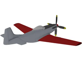 North American P-51 Mustang 3D Model preview