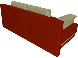 Double Sofa 3D Model preview