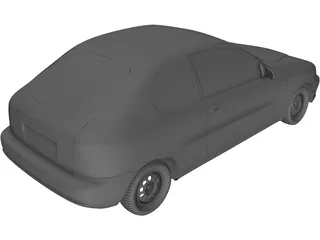 Daewoo Lanos Hatchback (2000) 3D Model preview