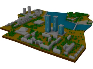 Astana River 3D Model preview