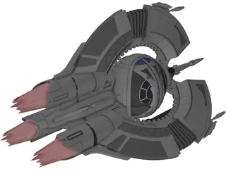 Star Wars Droid Tri-Fighter 3D Model preview
