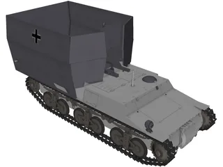 Sdkfz 135/2 105mm leFH 3D Model preview