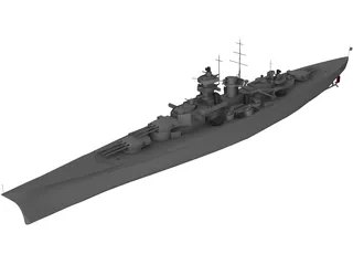 Gneisenau Cruiser 3D Model preview