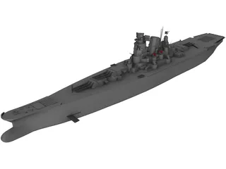 Musashi Battleship 3D Model preview