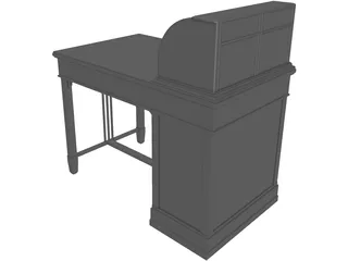Desk Table 3D Model preview