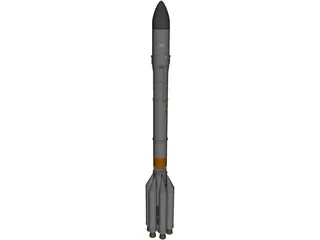 Proton Rocket 3D Model preview