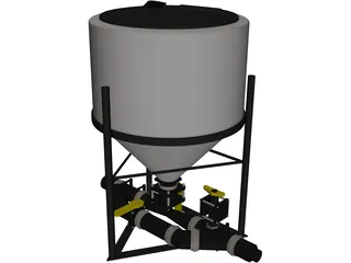 Feeder Tank with Control Valves 3D Model preview