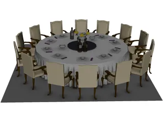 Catering Table 3D Model preview