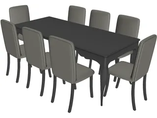 Dining Table 3D Model preview