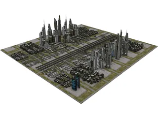 Metro City of the Future 3D Model preview