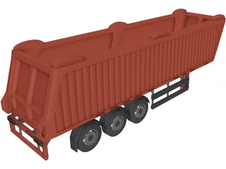 Truck Trailer 3D Model preview