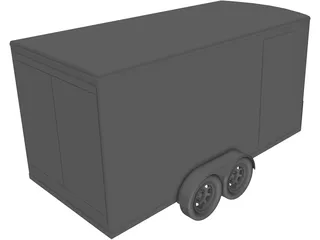 Small Cargo Trailer 3D Model preview