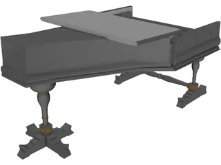 Vintage Piano 3D Model preview