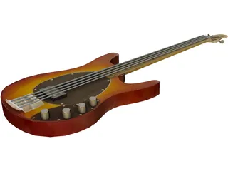 Bass Guitar 3D Model preview
