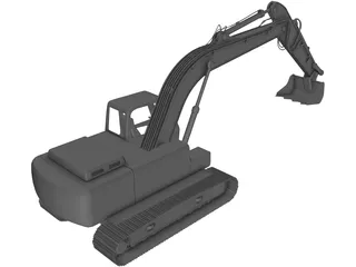 Hyundai Excavator 3D Model preview