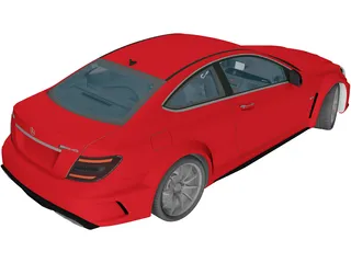 Mercedes-Benz C63 AMG Black Series (2012) 3D Model preview