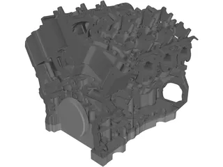 Twin Turbo V6 Engine 3D Model preview