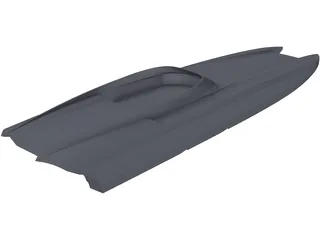 Twin Hull Boat 3D Model preview