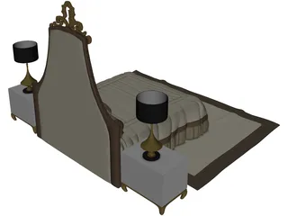 King Bed 3D Model preview