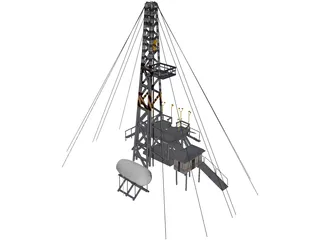 Oil Platform 3D Model preview