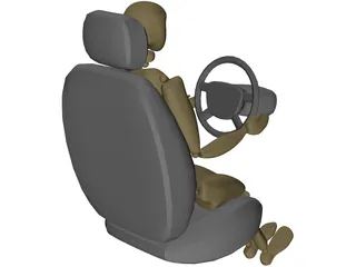 Woman Driving 3D Model preview