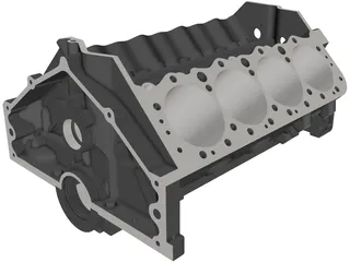 Small Block Chevrolet Engine Block 3D Model preview