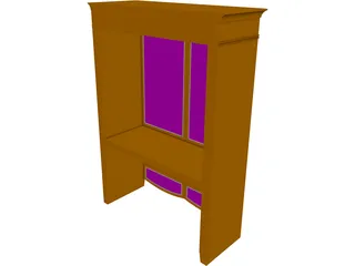 Yacht AV Cabinet Armoir 3D Model preview