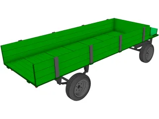 Farm Wagon 3D Model preview