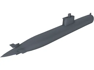 Ming Class Submarine 3D Model preview