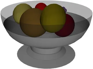 Fruits On Plate 3D Model preview