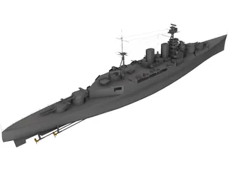 Hood Battlecruiser 3D Model preview