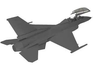 F-16D Block 52 Fighting Falcon 3D Model preview