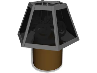 Glass Jar Candle with Halloween Decoration 3D Model preview
