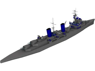 Belfast Light Cruiser 3D Model preview