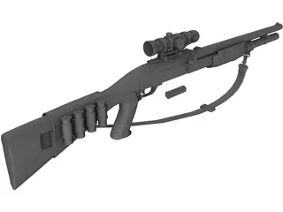 M3 DG Shotgun 3D Model preview