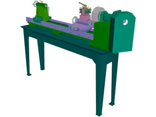 Metal Lathe 3D Model preview