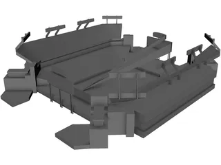 Football Stadium 3D Model preview