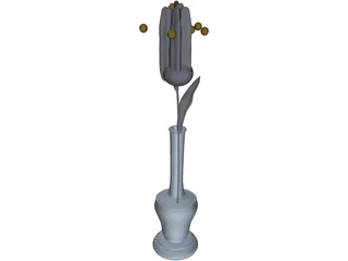 Lily In Vase 3D Model preview