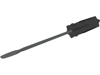 Plastic Flat Head Screwdriver 3D Model preview