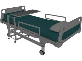 Hospital Bed 3D Model preview